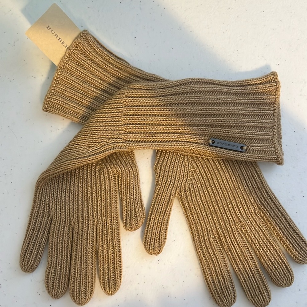 Original Burberry cashmere ribbed knitted touch glove